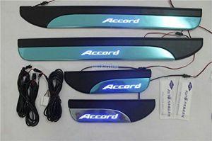 Накладки на пороги с синей подсветкой для Honda Accord 2013-